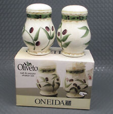 Vintage 2004 Oneida Creative Oliveto Olive Salt & Pepper Spice Herb Shakers NEW picture