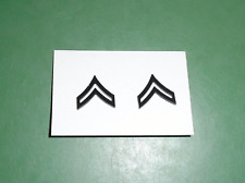 Pair Set US Army Corporal CPL E4 Black Subdued Metal Rank Insignia Chevron Pins picture