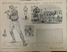 Baseball Player Score Card Electrotype Cuts 1909 Catalog Page 11.5X15