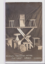 Real Photo Postcard RPPC Furniture Manual Training Work Pleasant Grove MN School picture