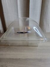 Vintage C1960s MCM Clear Lucite Acrylic Plastic Covered Buffet Server-bread Box picture
