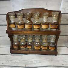 Vintage Spice Rack With 12 Jars Wooden Japan Primitive picture