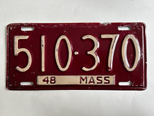 1948 Massachusetts License Plate Aluminum All Original Paint still Glossy picture
