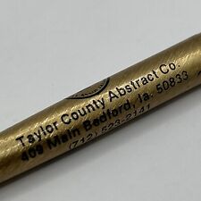VTG Ballpoint Pen Taylor County Abstract Co. Gordon C. Hill Bedford IA picture