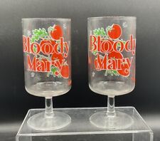 Set Of 2 Vintage Culver Bloody Mary Glasses Tomato Design Stemware Goblet 3 Sets picture