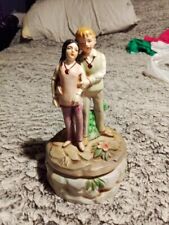 Vintage 70's Price Imports Japan Music Box Young Couple Man And Woman In Love picture