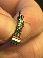 Antique Statue of Liberty Pin DIEGES & CLUST Bronze Tone Enameled Pin Back Pin picture