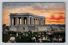 Denver CO-Colorado, Sunset, Cheesman Park, Antique, Vintage Souvenir Postcard picture