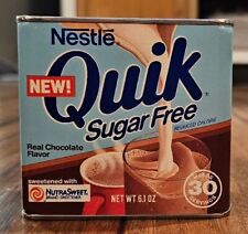Rare Nestle Quik Chocolate Milk Mix Tin Sugar Free Quik 6.1 oz Vintage 1980s picture