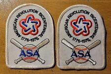 2 American Revolution Bicentennial 1776-1976 ASA Baseball Patches UNUSED picture