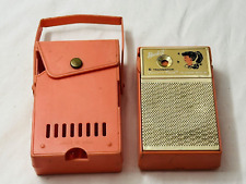 RARE Old Vtg 1962 Vanity Fair Pink BARBIE Transistor Radio With Original Case picture