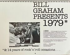 ~~ BILL GRAHAM FILLMORE 1979 CALENDAR, VINTAGE ROCK PHOTOS CALENDER 1965-1979 ~~ picture