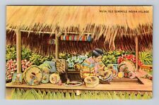 Miami FL-Florida, Musa Isle Seminole Indian Village, Antique, Vintage Postcard picture
