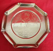 King George VI & Queen Elizabeth 1939 Visit to Canada Etched Gilt Metal Tray.  picture
