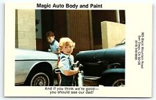VINTAGE MAGIC AUTO BODY AND PAINT SAN DIEGO CA ADVERTISING POSTCARD P1172 picture