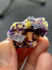 Rare Anomalous purple core transparent cubic fluorite crystal ,Inner Mongolia picture