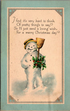 C.1921 Vintage Christmas Postcard Snowman picture