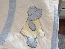 Adorable Bonnet Girl BLUE Hand Sewn Quilt Old Quilt in Great Condition picture