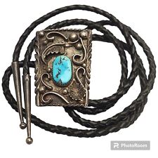 Important Rare Elisabeth Taliman Cochiti Handmade Sterling Turquoise Bolo tie  picture