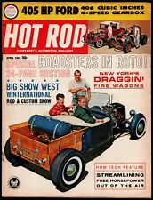 APRIL 1962 HOT ROD MAGAZINE, ROADSTERS PICTORIAL, NEW YORK DRAGGIN' FIRE WAGONS picture