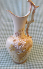 Antique Art Nouveau Austria Robert Hanke Ewer Pitcher Vase~Hand Painted Flowers picture