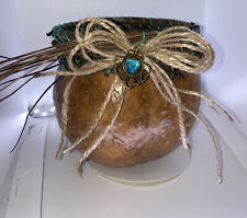 Hand Crafted Gourd Pine Needle Craft live end natural basket bowl 4.7