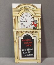 Vintage Birthday Card 1950s Its Birthday Time Hickory Dickory Dock Used Tri-Fold picture