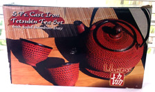 UNITY 5 Piece Cast Iron  Japanese Tetsubin Tea Set w/Bamboo Tray Old Dutch Intl. picture
