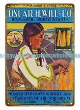 1953 native Indian seed corn Pioneer Seedhouse tin sign Nursery Greenhouses picture