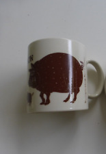 Vintage Taylor & Ng COCHON French PIG Coffee Mug Cup Japan Ceramic Brown 1979 picture