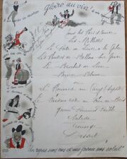 Menu: Wine Advertising 1950s French Handwritten, Herve Baille/Artist-Signed picture