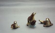 Vintage Miniature Sea Lion Bone China Animal Figurines Japan Lot of 3 picture