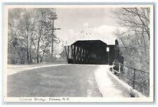 c1940's Covered Bridge Conway New Hampshire NH Vintage RPPC Photo Postcard picture