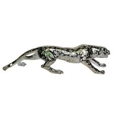 Big Cat Collector Statue Silver Leopard Cheetah Panther Running Figurine picture