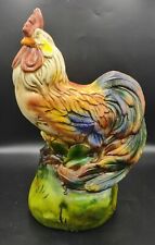 Vtg Large Porcelain Ceramic Rooster Statue Figurine Italy 14” H picture