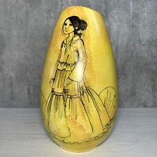 Vintage Rena Paradis Santa Fe Pottery MCM Native Girl Butterfly Vase 10