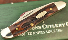 CASE XX USA 3 DOT 1997 WORM GROOVE DARK AMBER BONE PEANUT KNIFE 6220 SS (16239) picture
