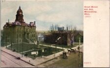 MILLERSBURG, Ohio Postcard HOLMES COUNTY COURT HOUSE Street View - 1910 Cancel picture
