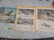 3 Vintage  WWII WW2 Magazine Advertisements GM, Cadillac, NAA 13 3/4