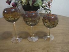 PARTYLITE SIENA LIGHTS STEMMED TEALIGHT CANDLE HOLDERS LOT OF 3 picture