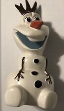 Disney Frozen Olaf Snowman Piggy Bank Ceramic Retired 10” picture