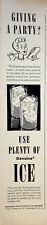 1949 National Association of Ice Industries Vintage 1940s Print Ad Give a Party? picture