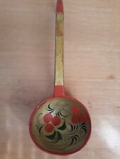 Vintage Russian Khokhloma Wooden Hand Painted Ladle Spoon USSR picture
