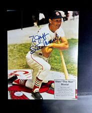 Stan Musial Signed Baseball 8x10 Photo Inscribed Auto St Louis Cardinals JSA COA picture