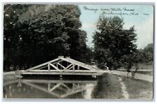 Burlington Wisconsin WI Postcard Bridge Mill Race Exterior c1910 Vintage Antique picture