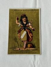 Porto Wine Spanish Girl Castanets Gold Syracuse Advertising Vict Card c1880s picture