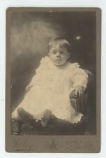 Antique Circa 1880s Cabinet Card Down Syndrome Child Alley Charlestown, MA picture