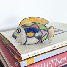 Vintage Colorful Ceramic Fish Figurine FLAW picture