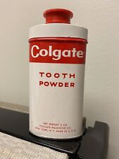 Vintage Colgate Tooth Powder Metal Tin 2 oz.  Full EUC picture