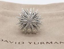 David Yurman Sterling Silver 34mm Starburst Pave Diamond Ring size 6.25 picture
